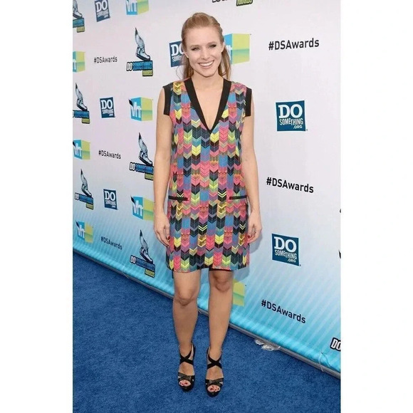 Jenni Kayne Resort Vibrant Multi Color Geometric Silk Mini Dress Small - Picture 1 of 16